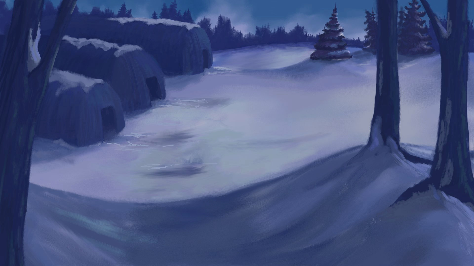 Animation background and overlay. Corel Painter.